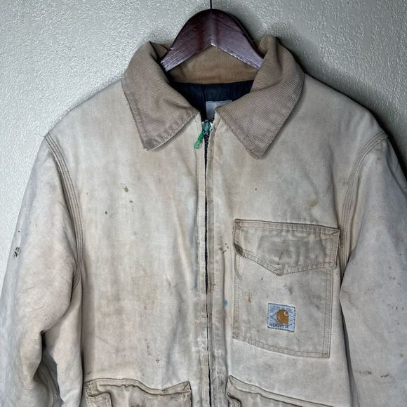 Vintage Carhartt Sun Faded Distressed Chore Jacket XL - Picture 2 of 11